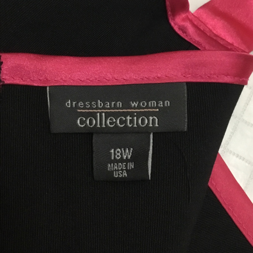 dressbarn Black Dress with Pink Trim - Picture 12 of 13